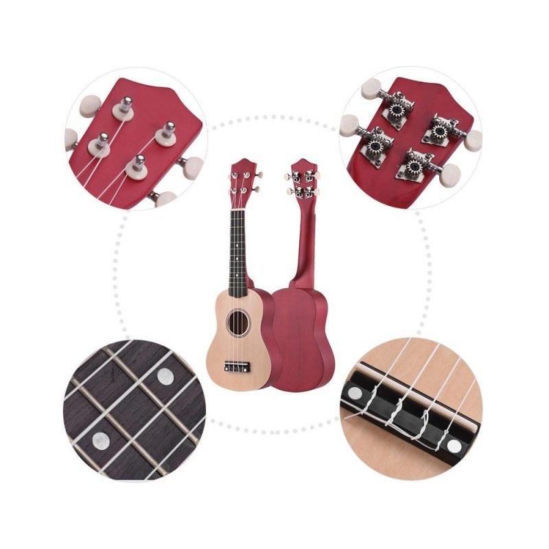 Strings and Accessories |   21 Inch Colored Acoustic Soprano Ukulele Ukelele Uke Kit Basswood with Carry Bag Uke Strap Strings Picks Tuner Navy Musical Instruments Navy