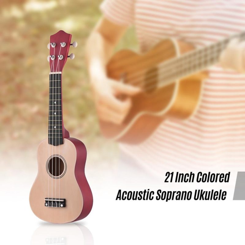 Strings and Accessories |   21 Inch Colored Acoustic Soprano Ukulele Ukelele Uke Kit Basswood with Carry Bag Uke Strap Strings Picks Tuner Navy Musical Instruments Navy