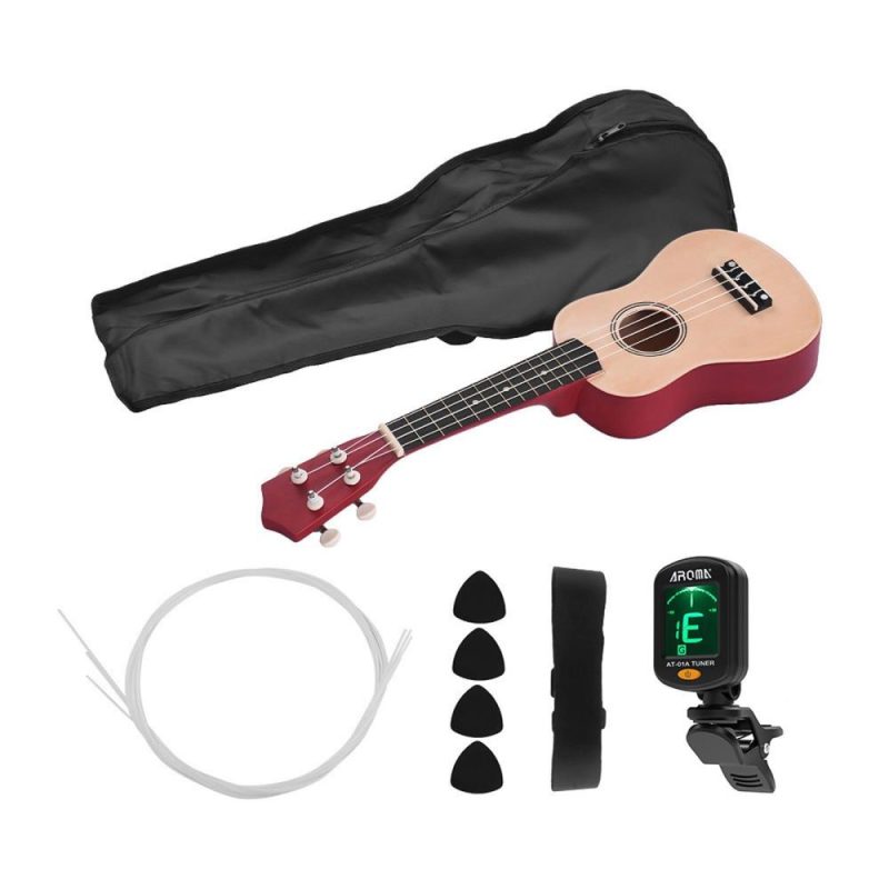 Strings and Accessories |   21 Inch Colored Acoustic Soprano Ukulele Ukelele Uke Kit Basswood with Carry Bag Uke Strap Strings Picks Tuner Navy Musical Instruments Navy