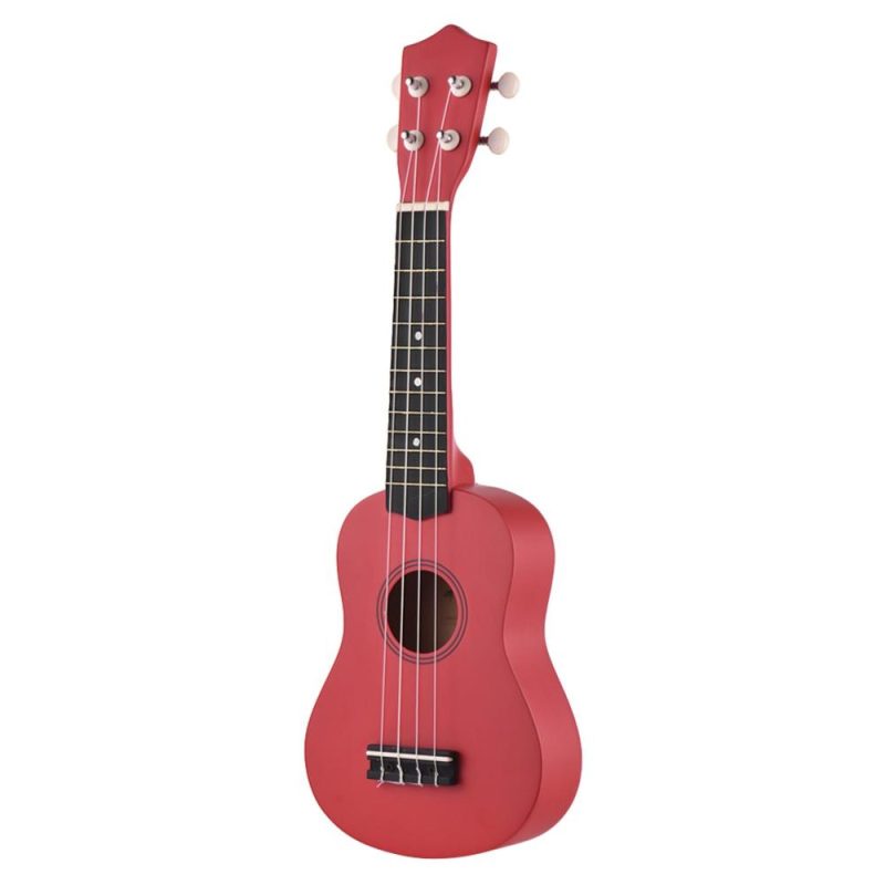 Strings and Accessories |   21 Inch Colored Acoustic Soprano Ukulele Ukelele Uke Kit Basswood with Carry Bag Uke Strap Strings Picks Tuner Red Musical Instruments Red