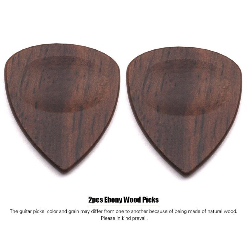 Strings and Accessories |   2pcs Wood Guitar Picks Plectrum Natural Grains Musical Instruments Natural Grains