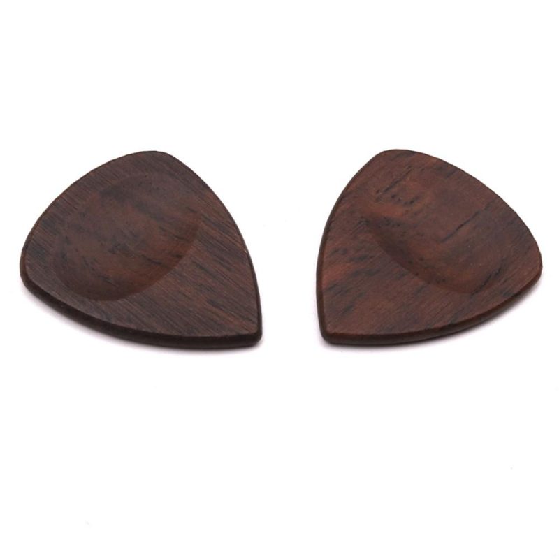 Strings and Accessories |   2pcs Wood Guitar Picks Plectrum Natural Grains Musical Instruments Natural Grains