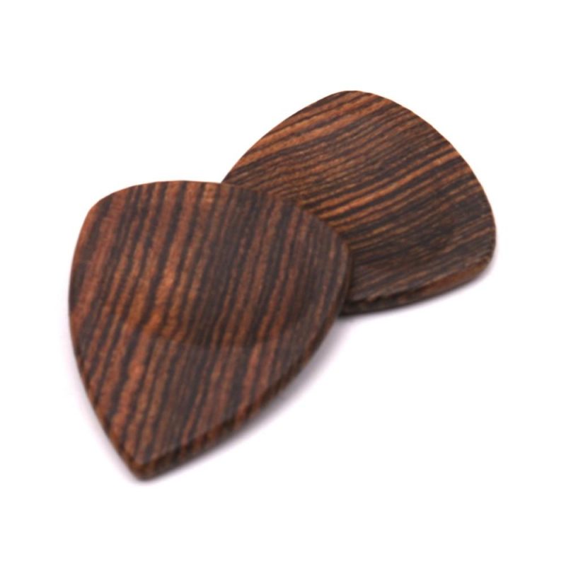 Strings and Accessories |   2pcs Wood Guitar Picks Plectrum Natural Grains Musical Instruments Natural Grains