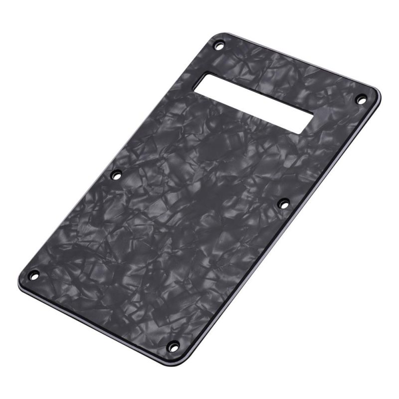 Strings and Accessories |   3-Ply Guitar Backplate Guitar Tremolo Back Cover Replacement for ST Electric Guitar Black Musical Instruments Black