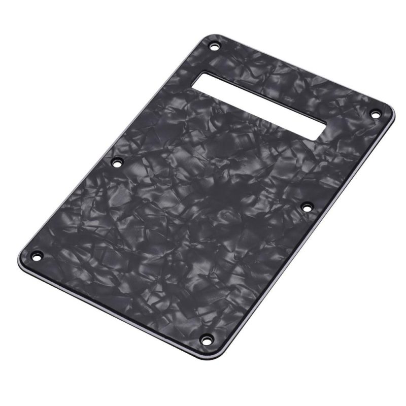 Strings and Accessories |   3-Ply Guitar Backplate Guitar Tremolo Back Cover Replacement for ST Electric Guitar Black Musical Instruments Black