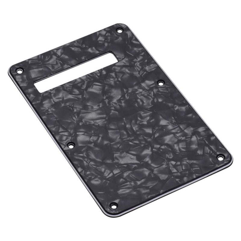 Strings and Accessories |   3-Ply Guitar Backplate Guitar Tremolo Back Cover Replacement for ST Electric Guitar Black Musical Instruments Black