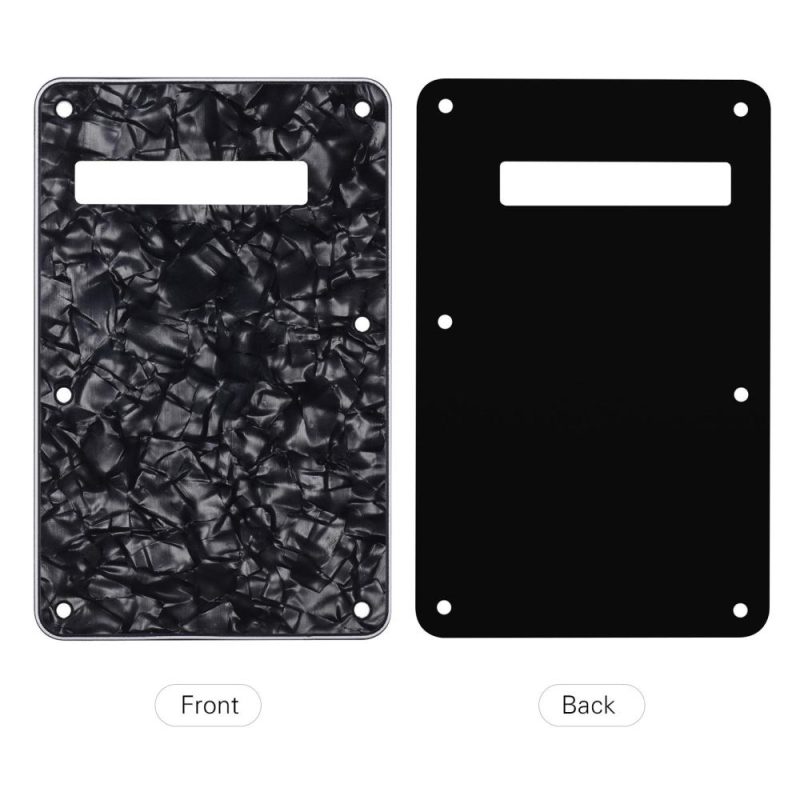 Strings and Accessories |   3-Ply Guitar Backplate Guitar Tremolo Back Cover Replacement for ST Electric Guitar Black Musical Instruments Black