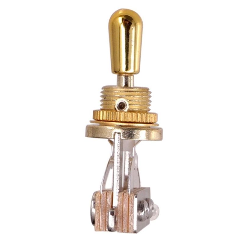 Strings and Accessories |   3 Way Short Straight Guitar Toggle Switch Pickup Selector Gold Musical Instruments Gold