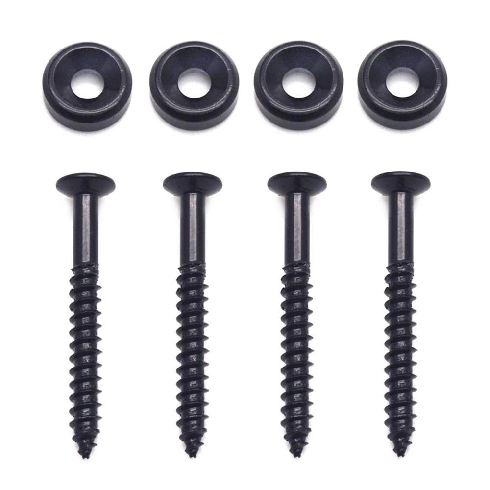 Strings and Accessories |   4 PCS Guitar Neck Joint Bushings Set Guitar Neck Mounting Screws Bass Ferrules Bushings with Nuts Black Musical Instruments Black