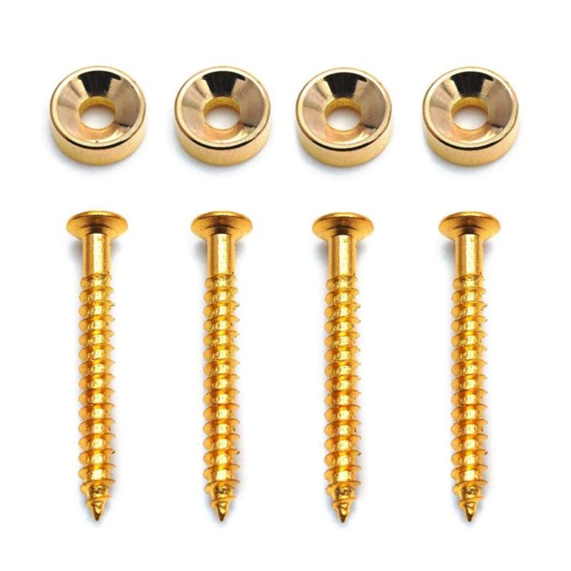 Strings and Accessories |   4 PCS Guitar Neck Joint Bushings Set Guitar Neck Mounting Screws Bass Ferrules Bushings with Nuts Gold Musical Instruments Gold