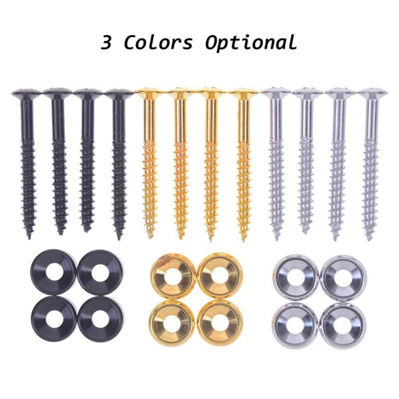 Strings and Accessories |   4 PCS Guitar Neck Joint Bushings Set Guitar Neck Mounting Screws Bass Ferrules Bushings with Nuts Gold Musical Instruments Gold