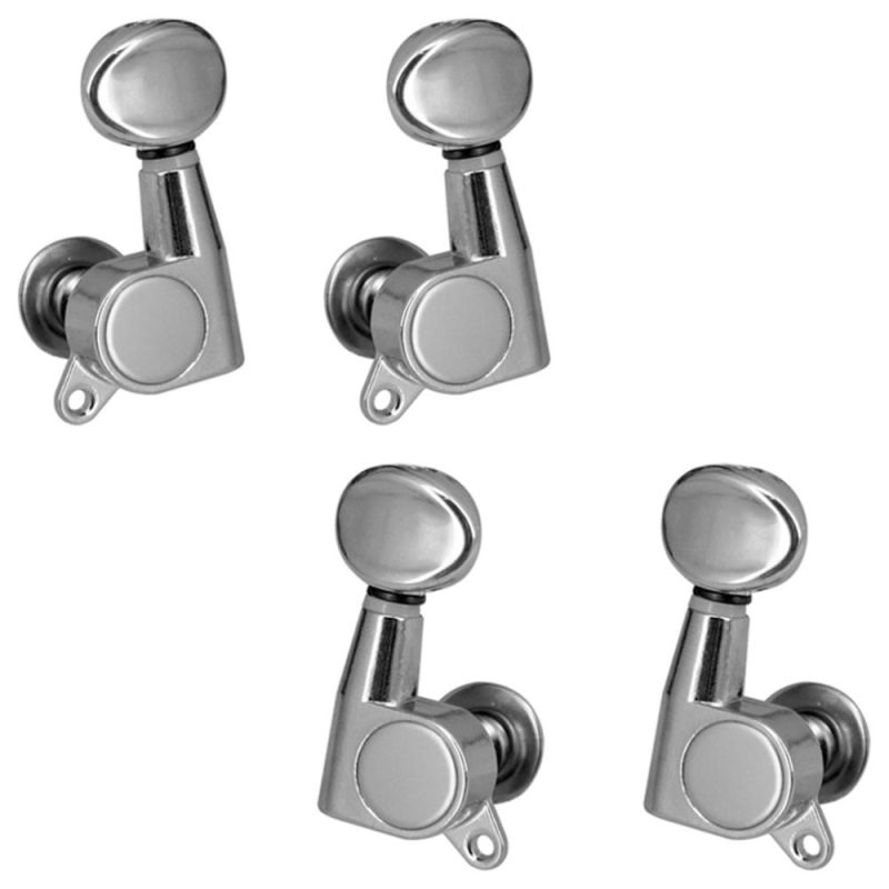 Strings and Accessories |   4 PCS Ukulele Tuning Peg Uke Knobs 1:15 Closed Style Tuners Tuning Key for 4 String Ukelele Silver Musical Instruments Silver