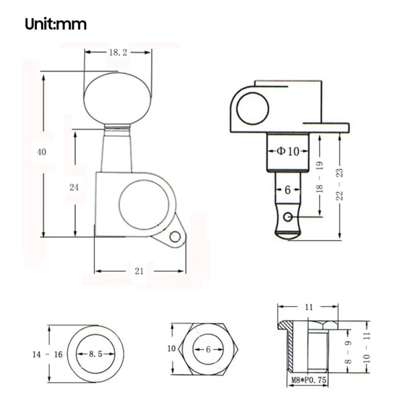 Strings and Accessories |   4 PCS Ukulele Tuning Peg Uke Knobs 1:15 Closed Style Tuners Tuning Key for 4 String Ukelele Silver Musical Instruments Silver