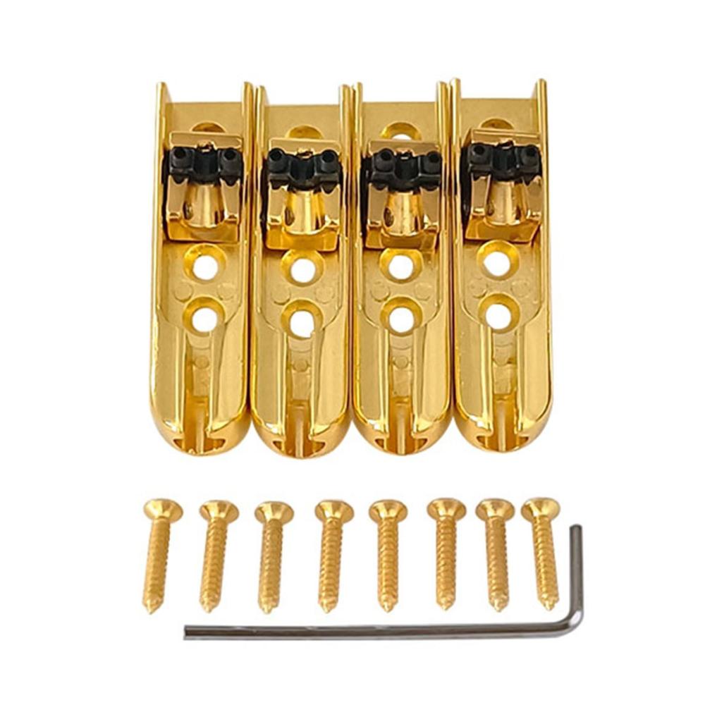 Strings and Accessories |   4pcs Bass Guitar Bridge Individual Bass Bridge Guitar Bridge Gold Musical Instruments Gold