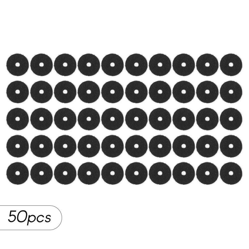 Strings and Accessories |   50pcs Guitar Strap Felt Button Washers Black Musical Instruments Black