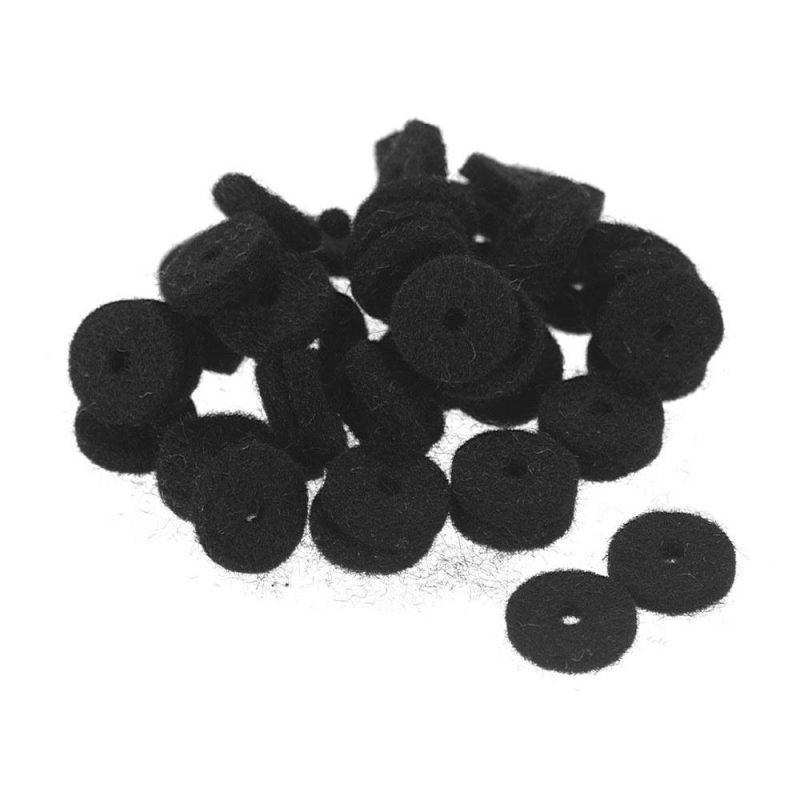 Strings and Accessories |   50pcs Guitar Strap Felt Button Washers Black Musical Instruments Black