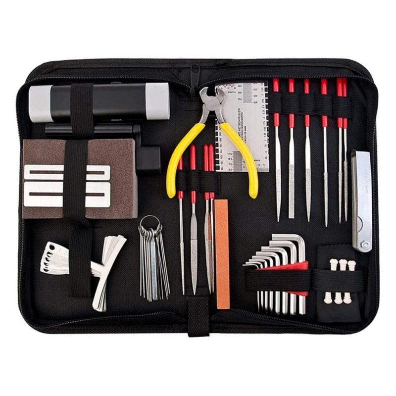 Strings and Accessories |   57 PCS Guitar Tool Kit with Carry Bag, Repair Maintenance Tools Multicolor Musical Instruments Multicolor