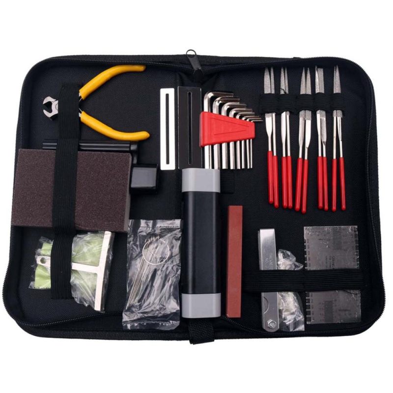 Strings and Accessories |   57 PCS Guitar Tool Kit with Carry Bag, Repair Maintenance Tools Multicolor Musical Instruments Multicolor