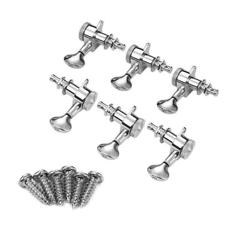 Strings and Accessories |   6 Pieces Guitar Machine Heads Knobs String Tuning Peg Locking Tuners for Acoustic Electric Guitars 3L3R with Mounting Screws and Ferrules Gold Silvery Musical Instruments Silvery