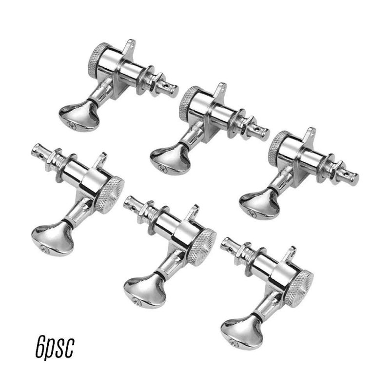 Strings and Accessories |   6 Pieces Guitar Machine Heads Knobs String Tuning Peg Locking Tuners for Acoustic Electric Guitars 3L3R with Mounting Screws and Ferrules Gold Silvery Musical Instruments Silvery