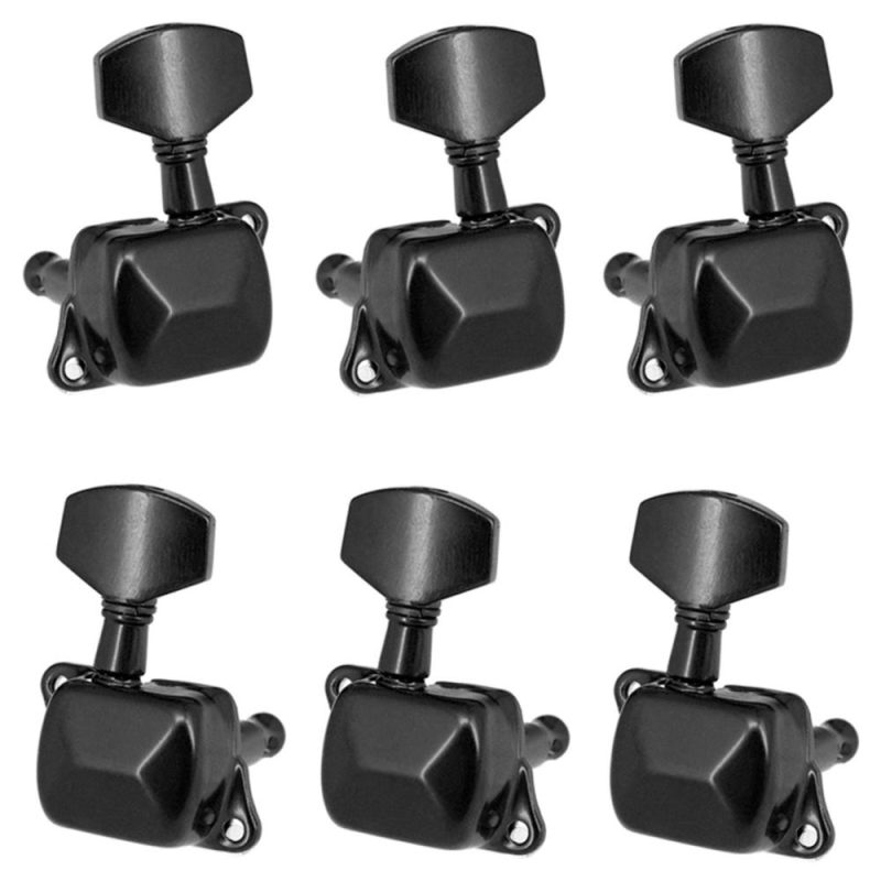 Strings and Accessories |   6 Pieces Guitar String Tuning Pegs Semi-closed Tuning Machine Machine Heads Tuners for Electric Guitar Acoustic Guitar(3 Left + 3 Right, Black) Black1 Musical Instruments Black1