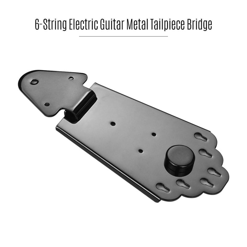 Strings and Accessories |   6 String Guitar Metal Tailpiece Bridge with Screws for Jazz Electric Guitar Musical Instrument Parts Black Black Musical Instruments Black