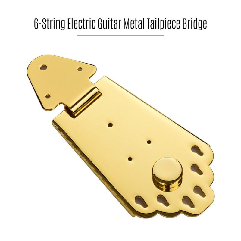 Strings and Accessories |   6 String Guitar Metal Tailpiece Bridge with Screws for Jazz Electric Guitar Musical Instrument Parts Black Gold Musical Instruments Gold