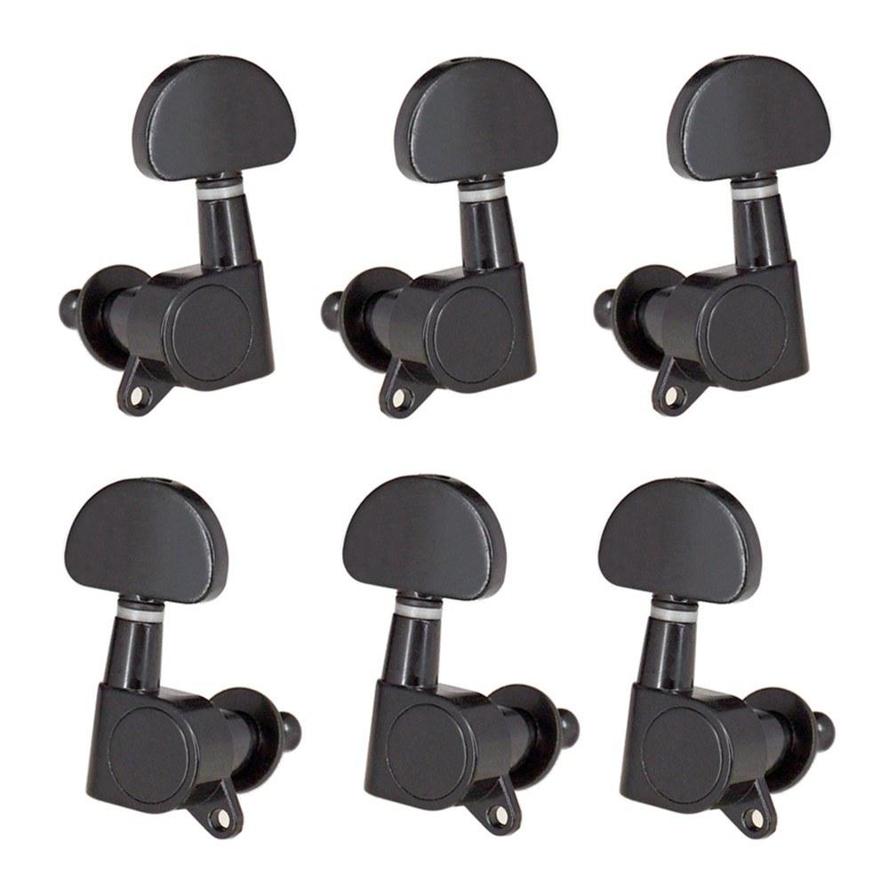 Strings and Accessories |   6pcs (3L3R) Closed Guitar Tuning Pegs String Tuners Machine Heads Knobs Tuning Keys for Folk Acoustic / Electric Guitar Black Musical Instruments Black