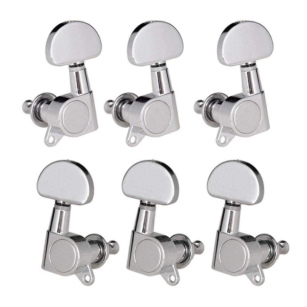 Strings and Accessories |   6pcs (3L3R) Closed Guitar Tuning Pegs String Tuners Machine Heads Knobs Tuning Keys for Folk Acoustic / Electric Guitar Silver Musical Instruments Silver