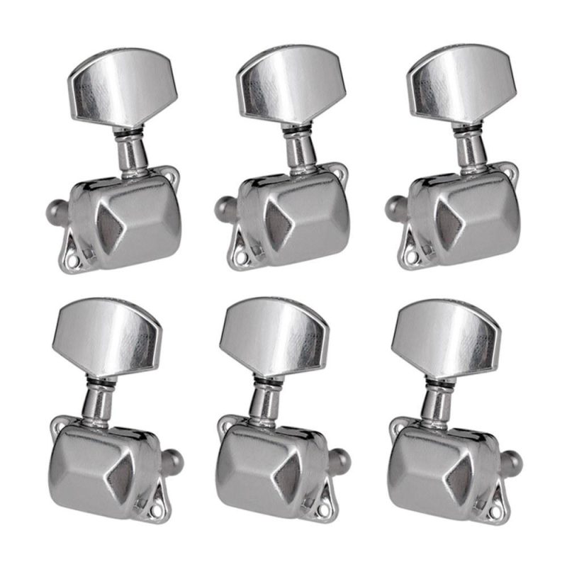 Strings and Accessories |   6pcs Gear Ratio 1:15 Semi-Closed Electric Acoustic Guitar Tuning Pegs Silver Musical Instruments Silver