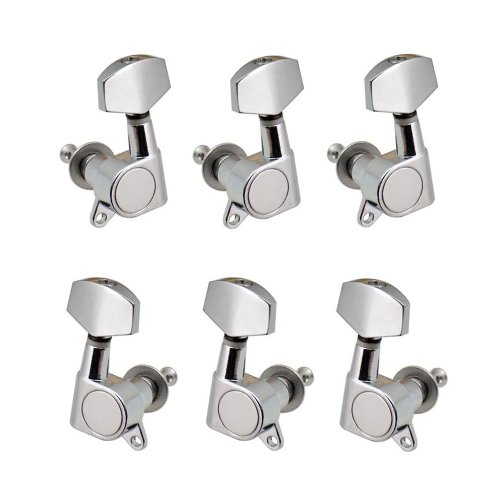 Strings and Accessories |   6pcs Sealed Guitar String Pegs Locking Tuners Silver Musical Instruments Silver