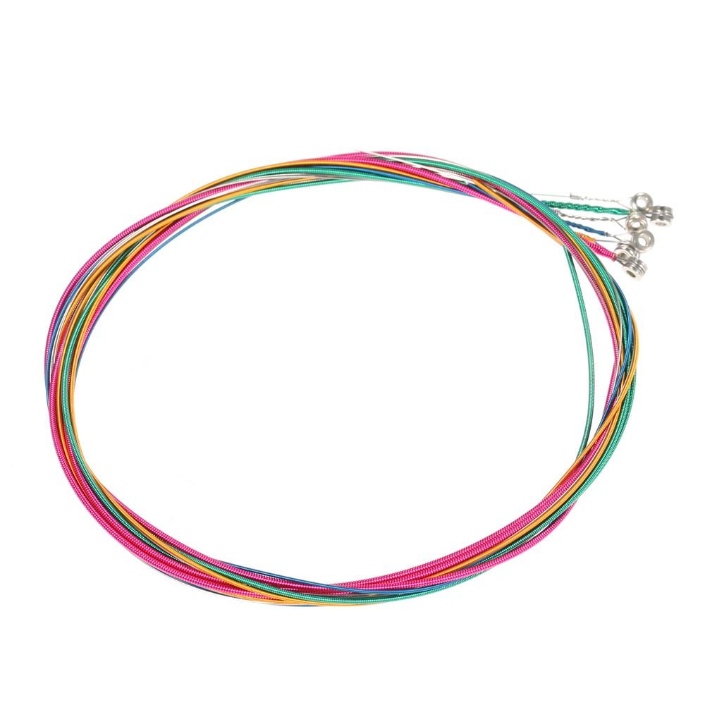 Strings and Accessories |   6pcs/Set Rainbow Colors Colorful Acoustic Guitar Strings Musical Instruments Replacement Steel Chord Wire Multicolour Musical Instruments Multicolour