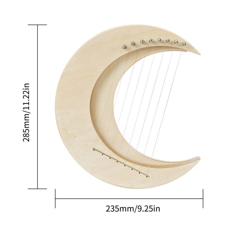 Strings and Accessories |   8-string Crescent Moon Type Lyre G Key Portable Lyre Musical Instruments Strings & Accessories