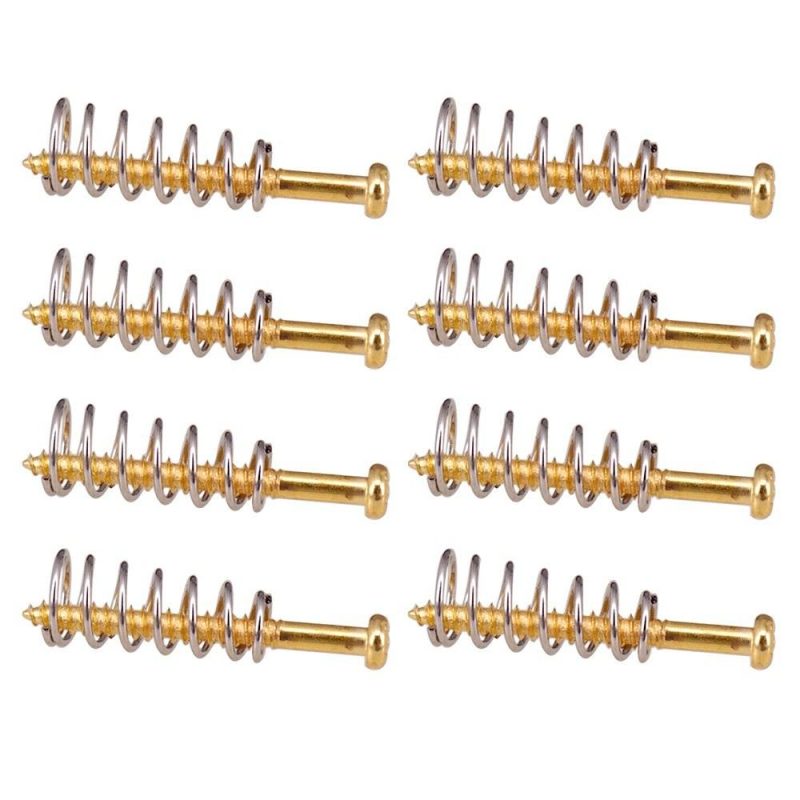 Strings and Accessories |   8pcs Metal Electric Guitar Bass Neck Joint Plate Mounting Screws Pickups Adjust Height Screws Gold Musical Instruments Gold