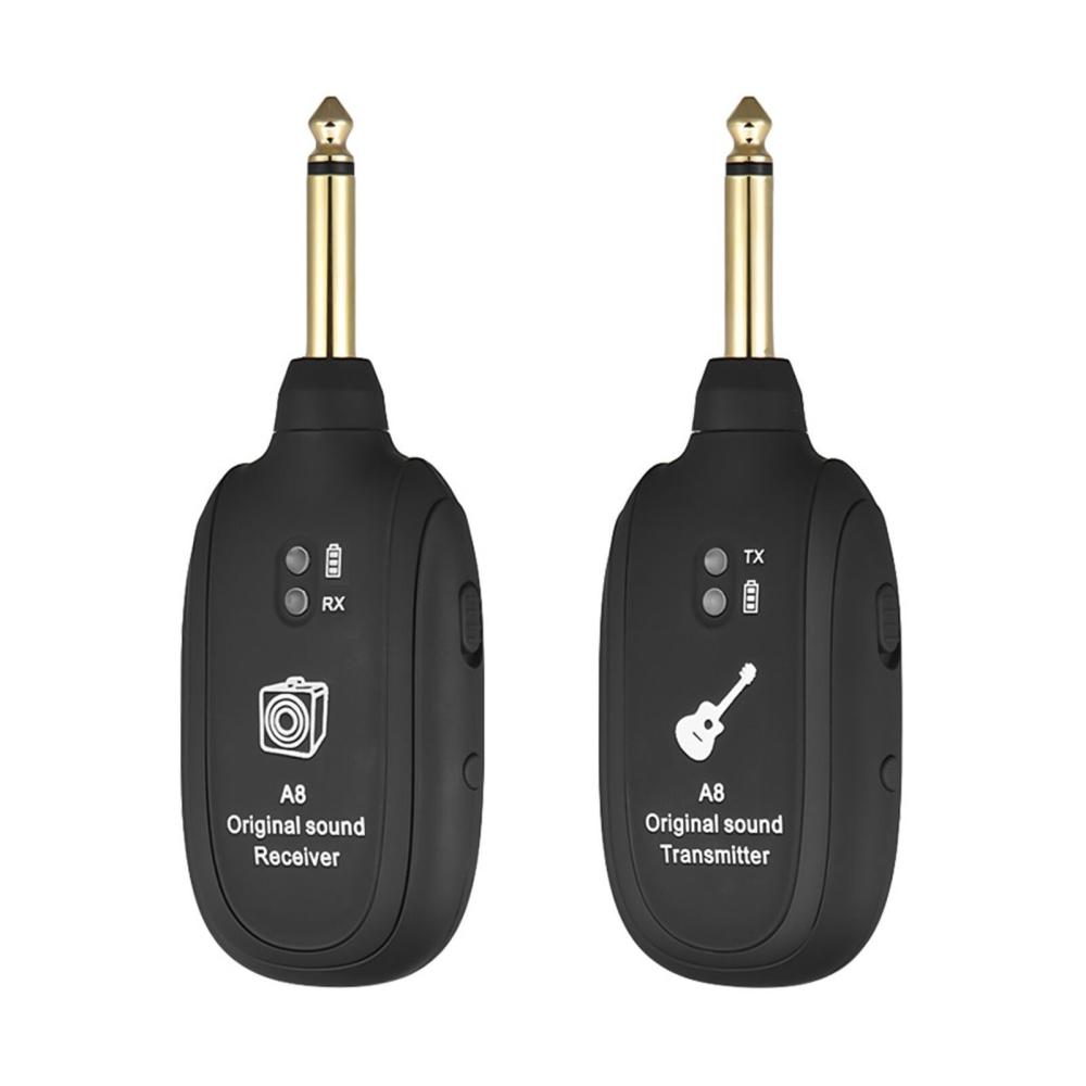 Strings and Accessories |   A8 UHF Wireless Guitar Transmitter Receiver Set for Electric Guitars Bass Violin Black Musical Instruments Black