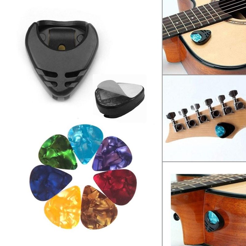 Strings and Accessories |   Acoustic Folk Guitar Accessories Kit Including Bridge Pins + Guitar Nuts + Celluloid Picks + Guitar Pick Holders + Bridge Pin Puller Multicolour Musical Instruments Multicolour