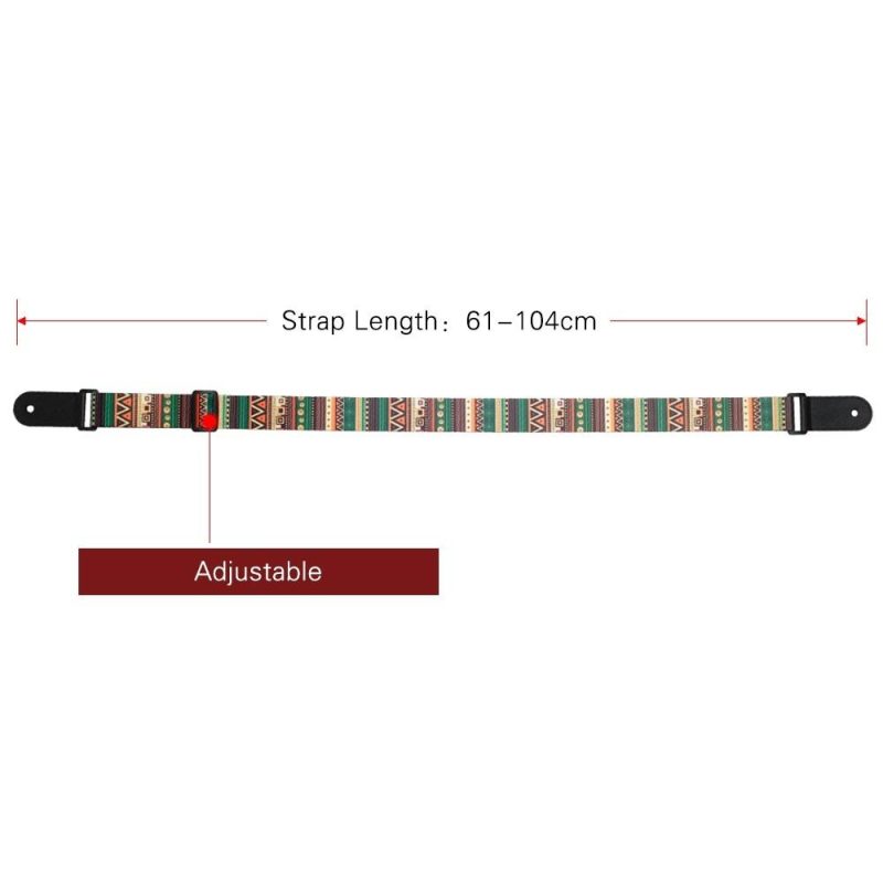 Strings and Accessories |   Adjustable Ukulele Strap Soft Polyester Woven Printing Pattern Shoulder Belt with Hanging Rope for Ukulele Musical Instruments Strings & Accessories