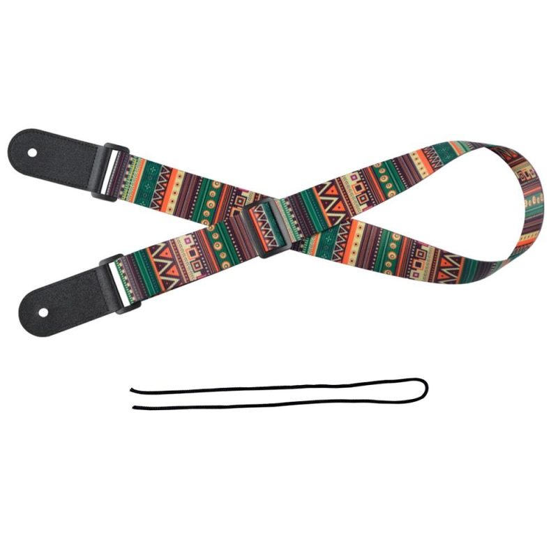 Strings and Accessories |   Adjustable Ukulele Strap Soft Polyester Woven Printing Pattern Shoulder Belt with Hanging Rope for Ukulele Musical Instruments Strings & Accessories