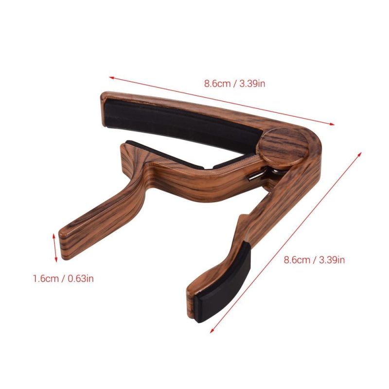 Strings and Accessories |   Aluminum Alloy Wood Color Guitar Capo for 6-string Folk Guitar Electric Guitar with 3pcs Random Color Picks Rose Musical Instruments Rose