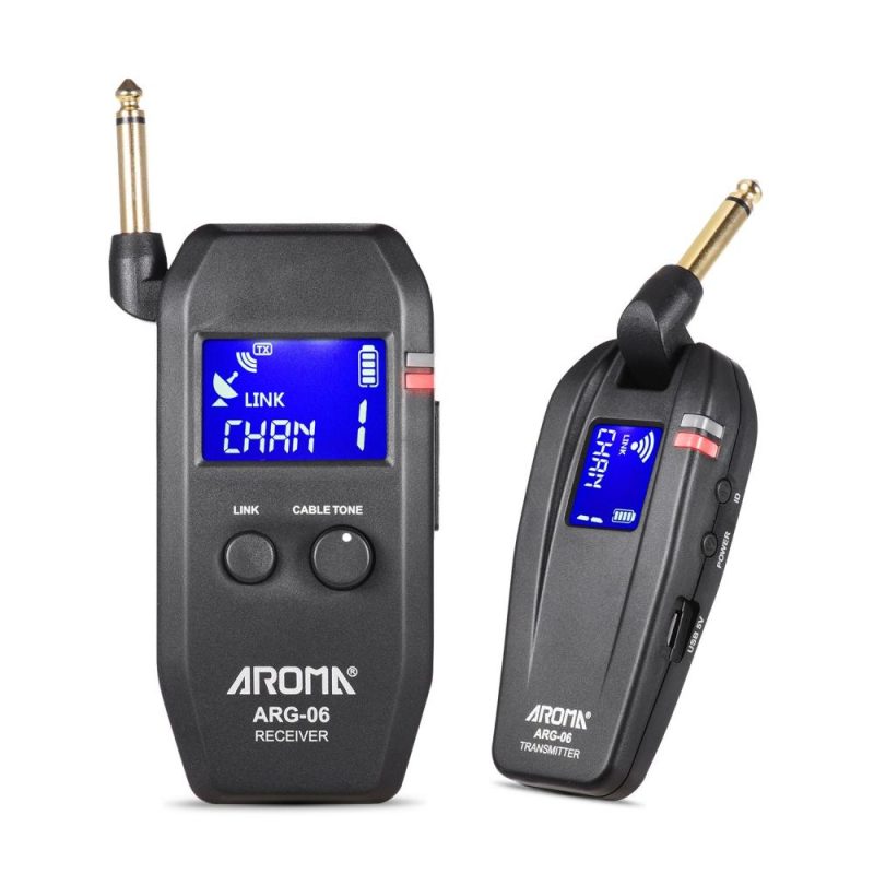 Strings and Accessories |   ARG-06 Guitar Wireless Transmission System(Transmisster & Receiver) Black Musical Instruments Black