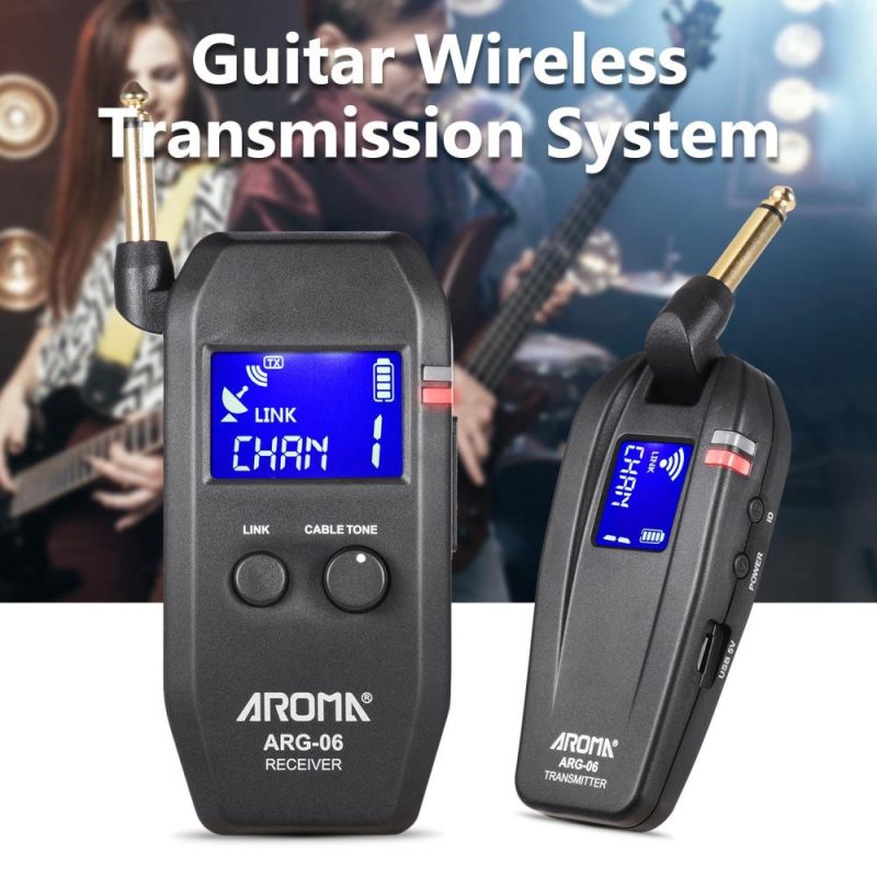 Strings and Accessories |   ARG-06 Guitar Wireless Transmission System(Transmisster & Receiver) Black Musical Instruments Black