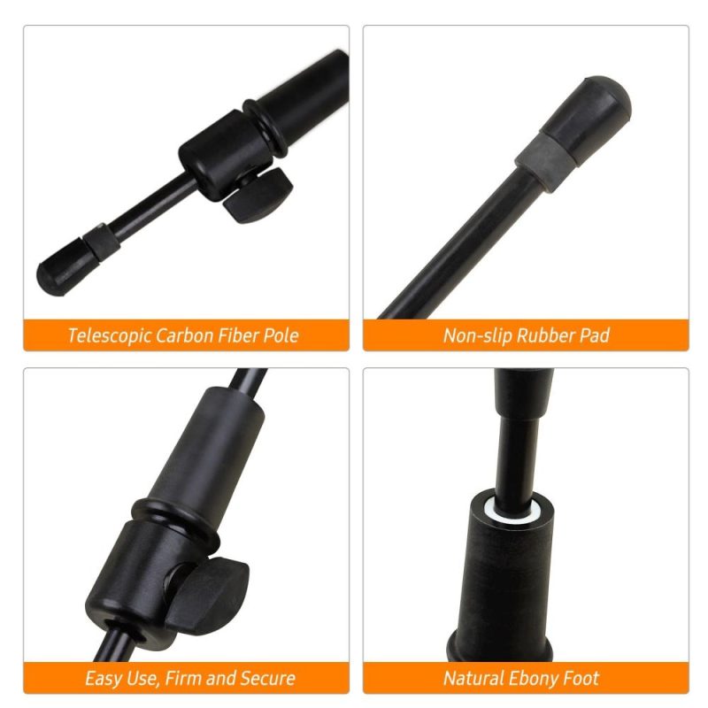 Strings and Accessories |   Cello Endpin Universal End Pin Cellos Accessory Telescopic Carbon Fiber Pole Ebony Foot with Non-slip Rubber Black Musical Instruments Black