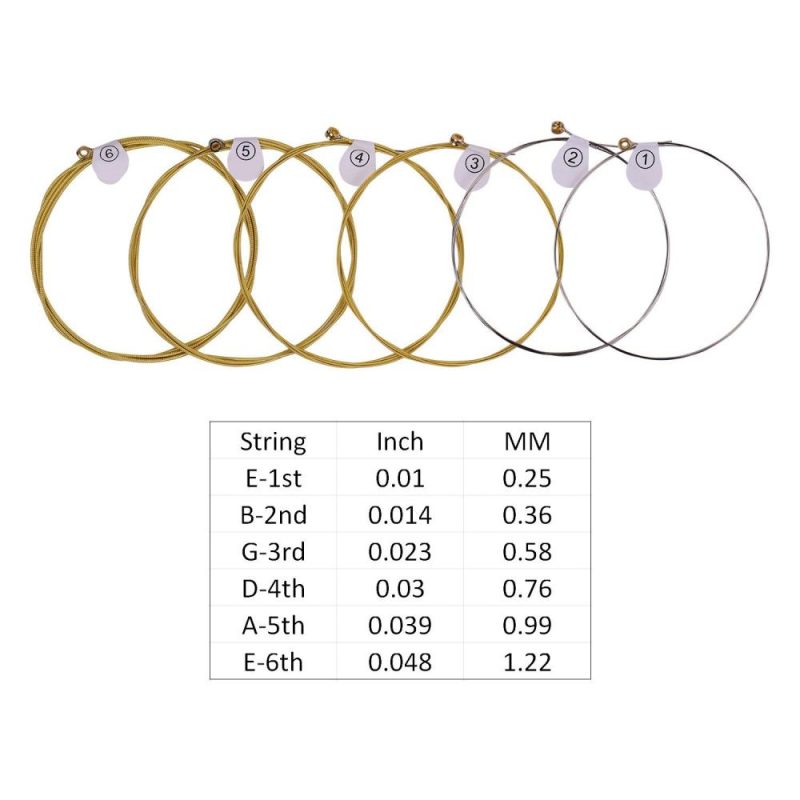 Strings and Accessories |   DAG-010 Extra Light Acoustic Folk Guitar Strings High Carbon Steel Core Wire Brass Wound Corrosion Resistant 6 Strings Set for Beginner  Daily Practice Musical Instruments Strings & Accessories