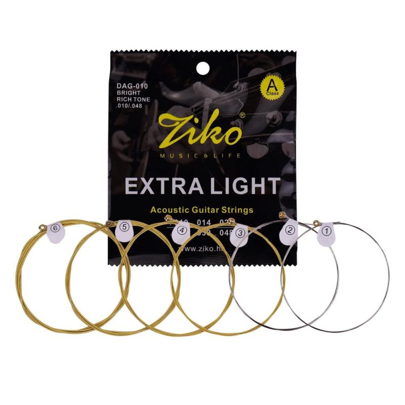 Strings and Accessories |   DAG-010 Extra Light Acoustic Folk Guitar Strings High Carbon Steel Core Wire Brass Wound Corrosion Resistant 6 Strings Set for Beginner  Daily Practice Musical Instruments Strings & Accessories