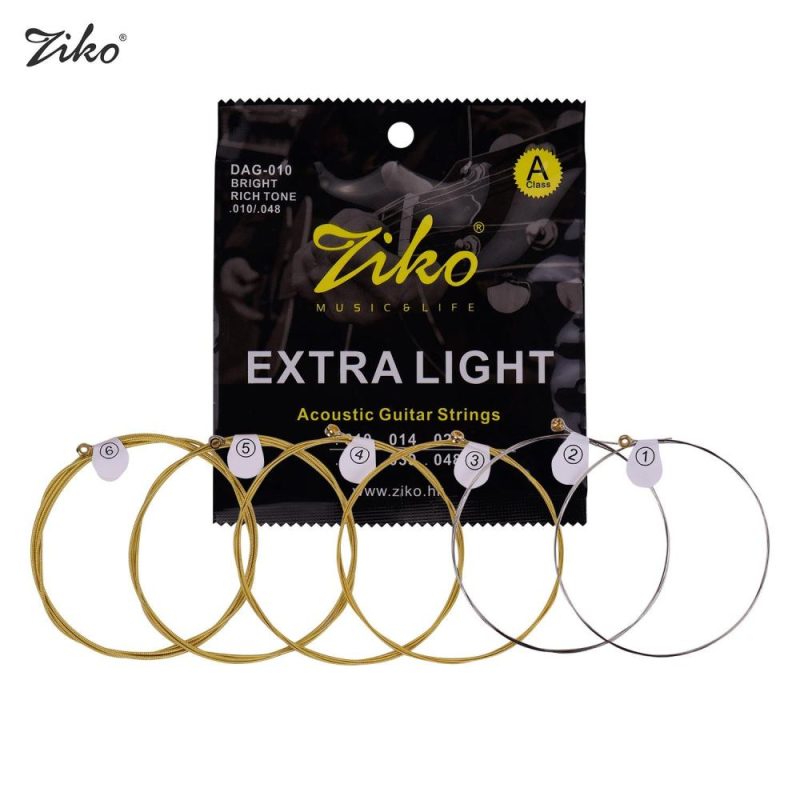 Strings and Accessories |   DAG-010 Extra Light Acoustic Folk Guitar Strings High Carbon Steel Core Wire Brass Wound Corrosion Resistant 6 Strings Set for Beginner  Daily Practice Musical Instruments Strings & Accessories