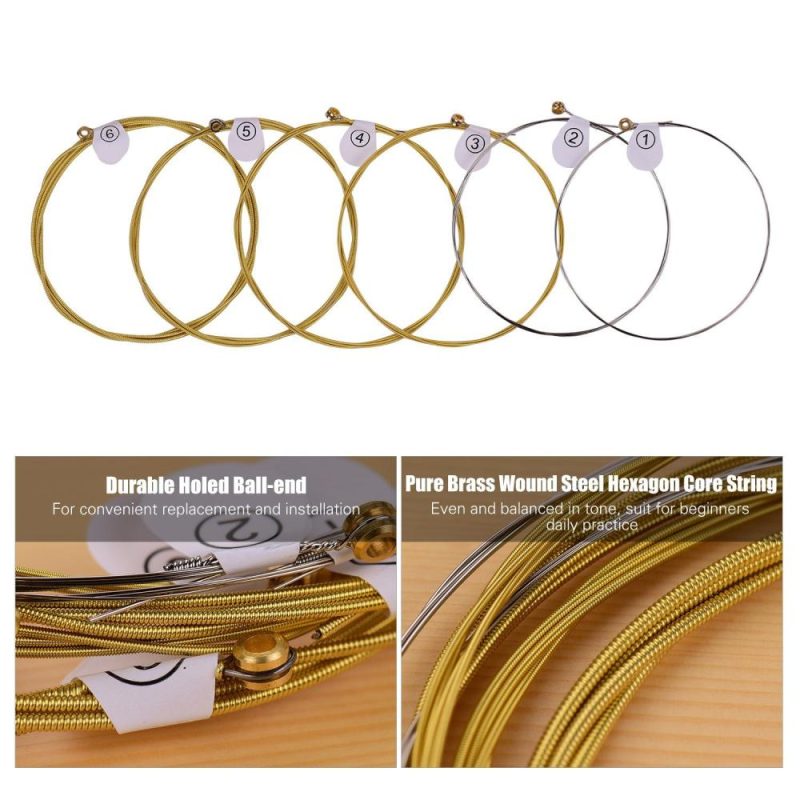 Strings and Accessories |   DAG-010 Extra Light Acoustic Folk Guitar Strings High Carbon Steel Core Wire Brass Wound Corrosion Resistant 6 Strings Set for Beginner  Daily Practice Musical Instruments Strings & Accessories