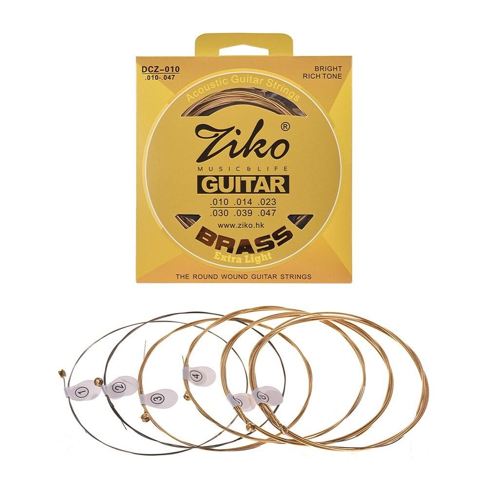 Strings and Accessories |   DCZ-010 Extra Light Acoustic Guitar Strings Hexagon Alloy Wire Brass Wound Corrosion Resistant 6 Strings Set Musical Instrument Accessories Musical Instruments Strings & Accessories