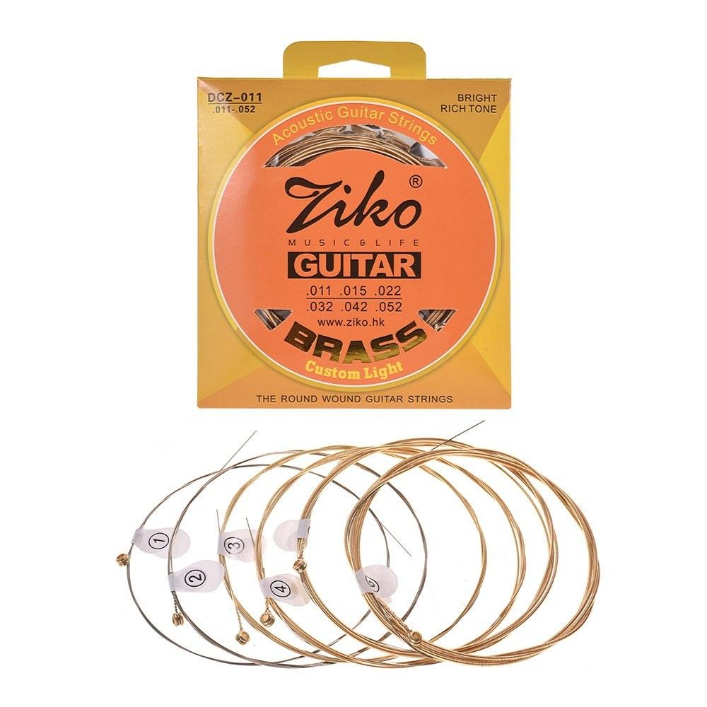 Strings and Accessories |   DCZ-010 Extra Light Acoustic Guitar Strings Hexagon Alloy Wire Brass Wound Corrosion Resistant 6 Strings Set Musical Instrument Accessories Musical Instruments Strings & Accessories