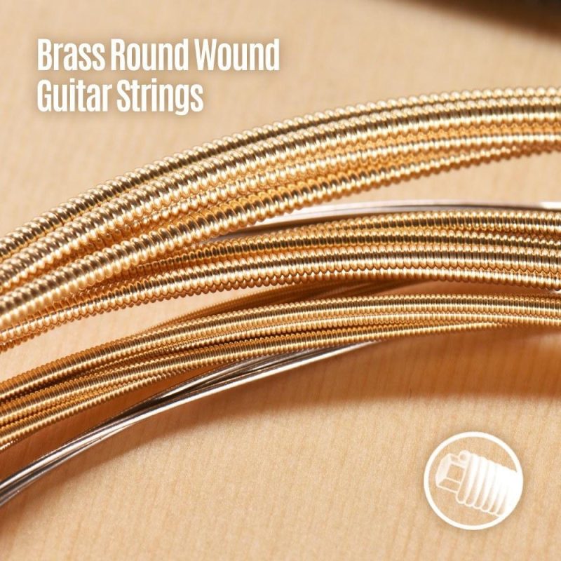 Strings and Accessories |   DCZ-010 Extra Light Acoustic Guitar Strings Hexagon Alloy Wire Brass Wound Corrosion Resistant 6 Strings Set Musical Instrument Accessories Musical Instruments Strings & Accessories