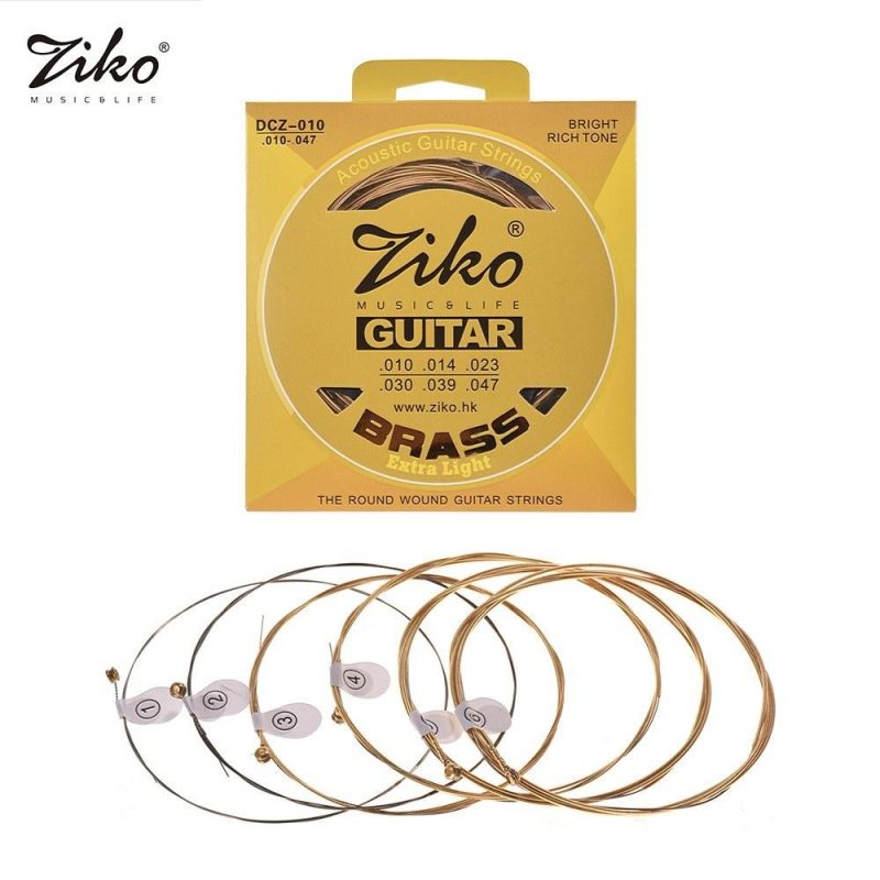 Strings and Accessories |   DCZ-010 Extra Light Acoustic Guitar Strings Hexagon Alloy Wire Brass Wound Corrosion Resistant 6 Strings Set Musical Instrument Accessories Musical Instruments Strings & Accessories